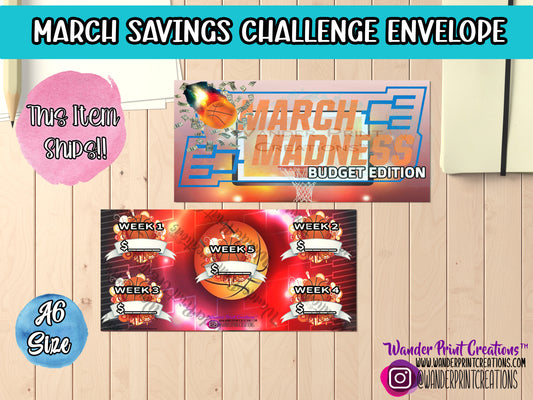 MARCH MADNESS Savings Challenge Envelope Shipped