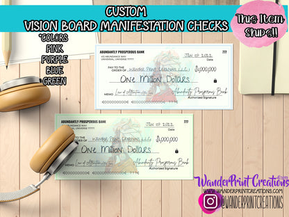 Custom Prosperity Checks | Abundance Check | Money Manifestation | Law of Attraction | Manifest | Ritual | Vision Board