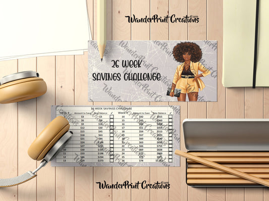 26 WEEK SAVINGS CHALLENGE Single Cash Envelope : Printable Budget Envelopes - Set of 3